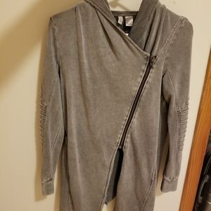 Asymmetrical Zip Up Cardigan Hoodie